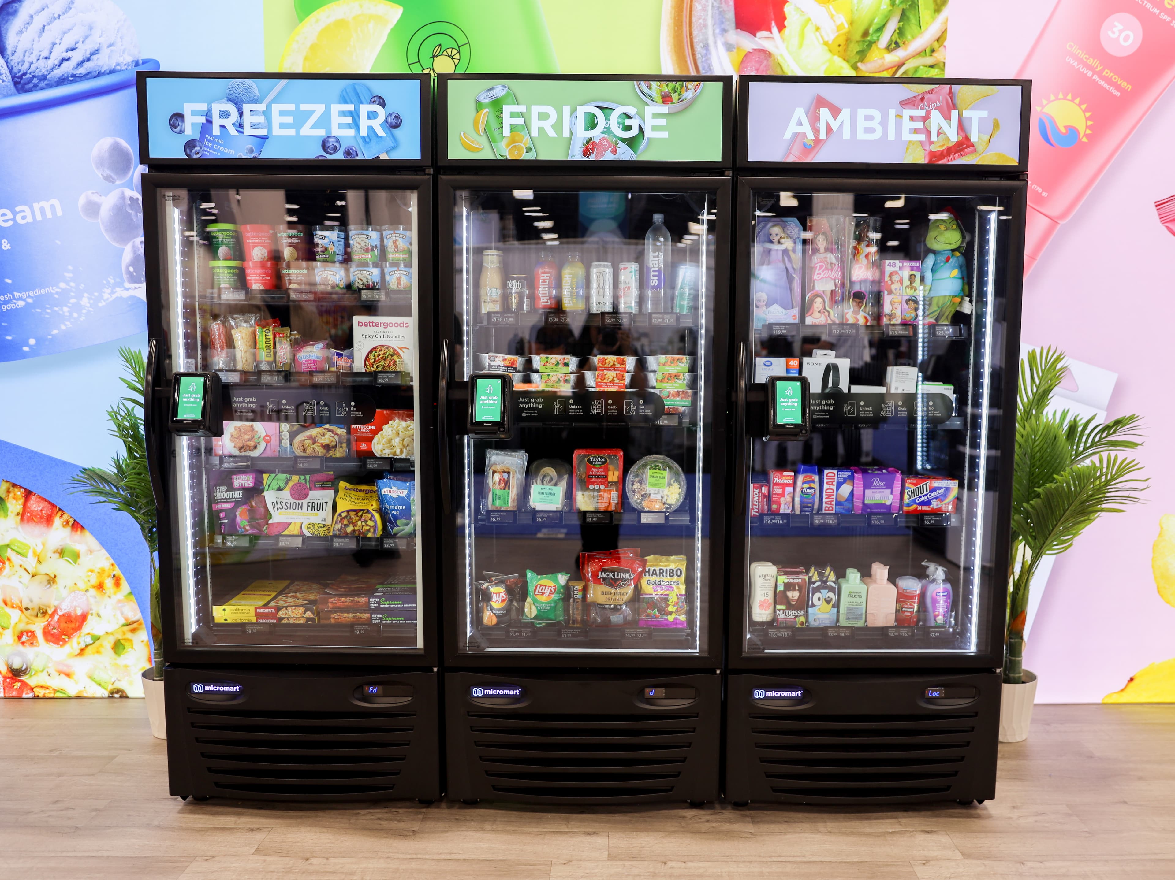 Micromart triple-unit Smart Store — Freezer, Fridge, and Ambient configurations
